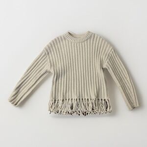 Chunky Knit Sweater Fisherman Core Fringe